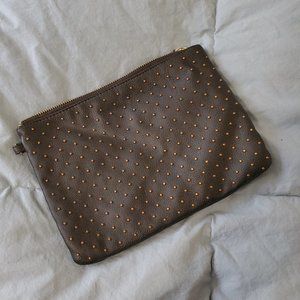 Mossimo Faux Leather Clutch Bag with Bronze Stud Details